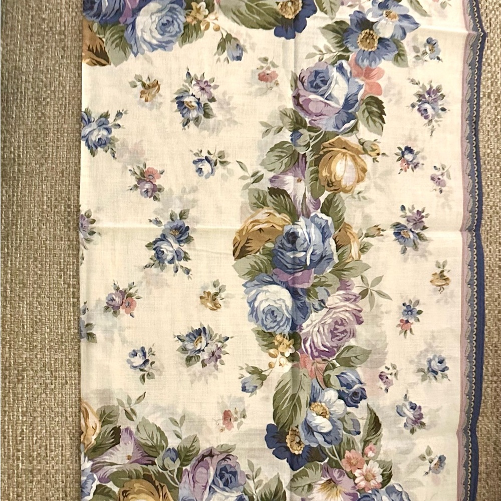 Laura Ashley Floral Handkerchief - New Blue and Multicolor Bandana Square - Picture 5 of 10
